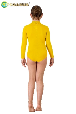 BODY DANZA COLLO ALTO LYCRA GIALLO BAMBINA